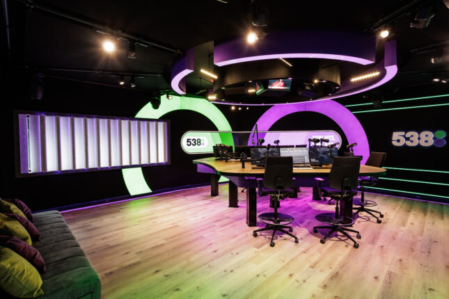 De nieuwe studio van Radio 538